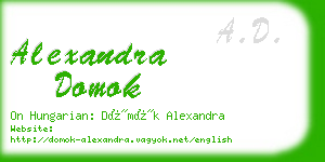 alexandra domok business card